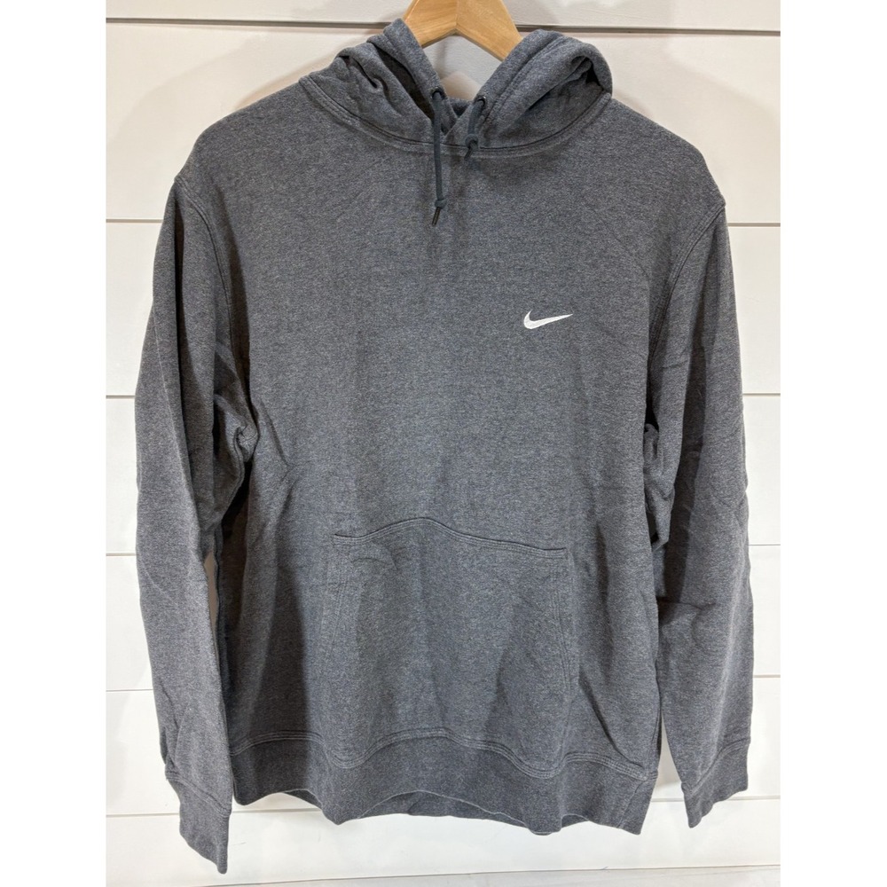 Nike Men's Hoodie Size XL Dark Gray Embroidered Swoosh Logo Hooded Sweatshirt